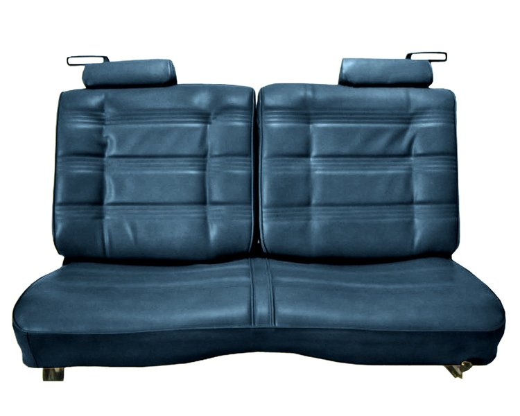 Front Split/Back Seat Upholstery for 1978-1980 Chevy El Camino/Malibu, GMC Caballero w/o Armrest [Horiz. Pleats, Med. Bl Vinyl]