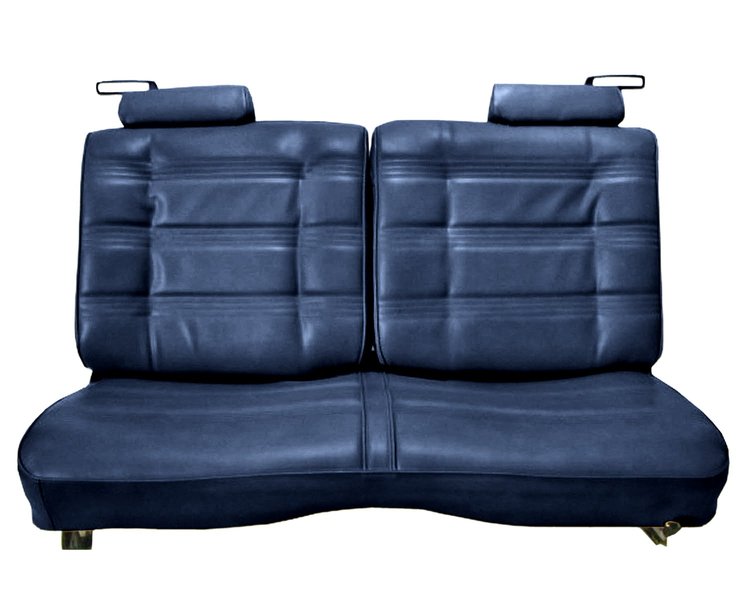 Front Split/Back Seat Upholstery for 1978-1980 Chevy El Camino/Malibu, GMC Caballero w/o Armrest [Horiz. Pleats, Navy BL Vinyl]