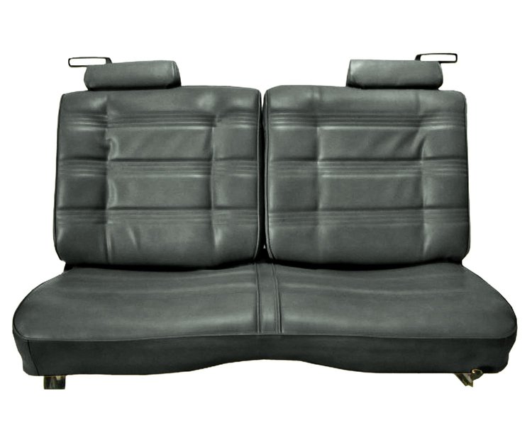 Front Split/Back Seat Upholstery for 1978-1980 Chevy El Camino/Malibu, GMC Caballero w/o Armrest [Horiz. Pleats, Charcoal Vinyl]