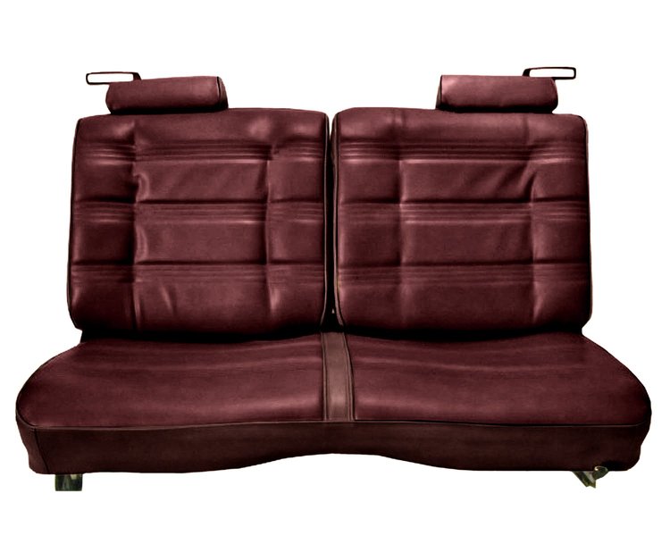 Front Split/Back Seat Uphol. for 1978-1980 Chevy El Cam/Malibu, GMC Caballero w/o Armrest [Horiz. Pleats, Maroon Vy/Brick Vel]