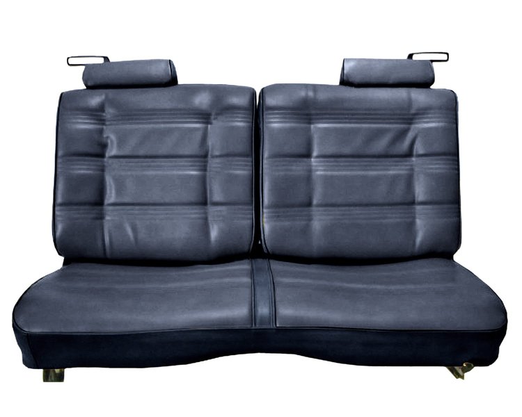 Front Split/Back Seat Uphol. for 1978-1980 Chevy El Cam/Malibu, GMC Caball. w/o Armrest [Horiz. Pleats, Navy Bl Vy/Ocean Bl Vel]