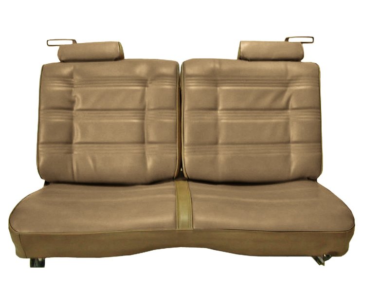 Front Split/Back Seat Uphol. for 1978-1980 Chevy El Cam/Malibu, GMC Caballero w/o Armrest [Horiz. Pleats, Tan Vy/Sandstone Vel]