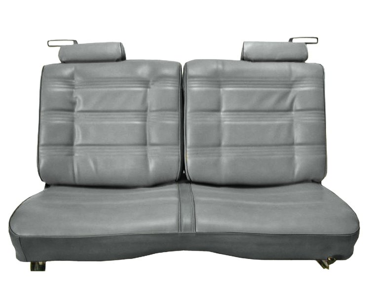 Front Split/Back Seat Uphol. for 1978-1980 Chevy El Cam/Malibu, GMC Caballero w/o Armrest [Horiz. Pleats, Char. Vy/Silver Vel]