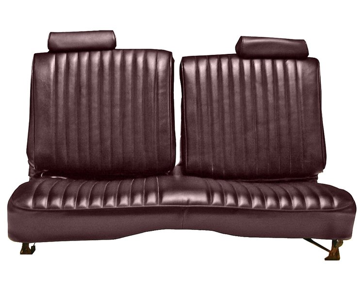Front Split/Back Seat Upholstery for 1978-1980 Chevy El Camino/Malibu, GMC Caballero w/o Armrest [Vertical Pleats, Maroon Vinyl]