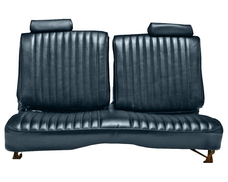 Front Split/Back Seat Upholstery for 1978-1980 Chevy El Camino/Malibu, GMC Caballero w/o Armrest [Vert. Pleats, Med. Bl Vinyl]