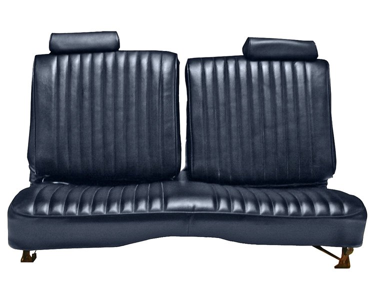 Front Split/Back Seat Upholstery for 1978-1980 Chevy El Camino/Malibu, GMC Caballero w/o Armrest [Vert. Pleats, Navy Bl Vinyl]