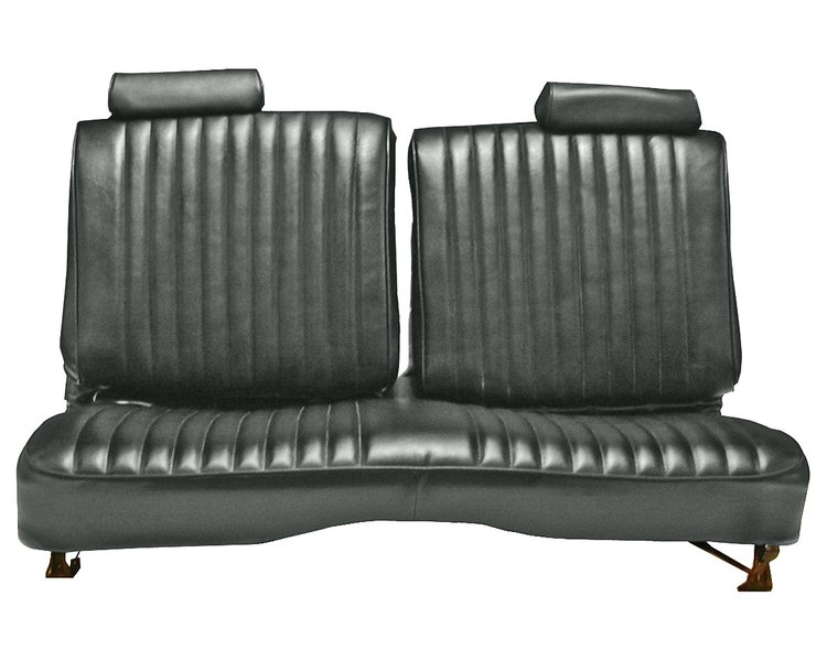 Front Split/Back Seat Upholstery for 1978-1980 Chevy El Camino/Malibu, GMC Caballero w/o Armrest [Vert. Pleats, Charcoal Vinyl]