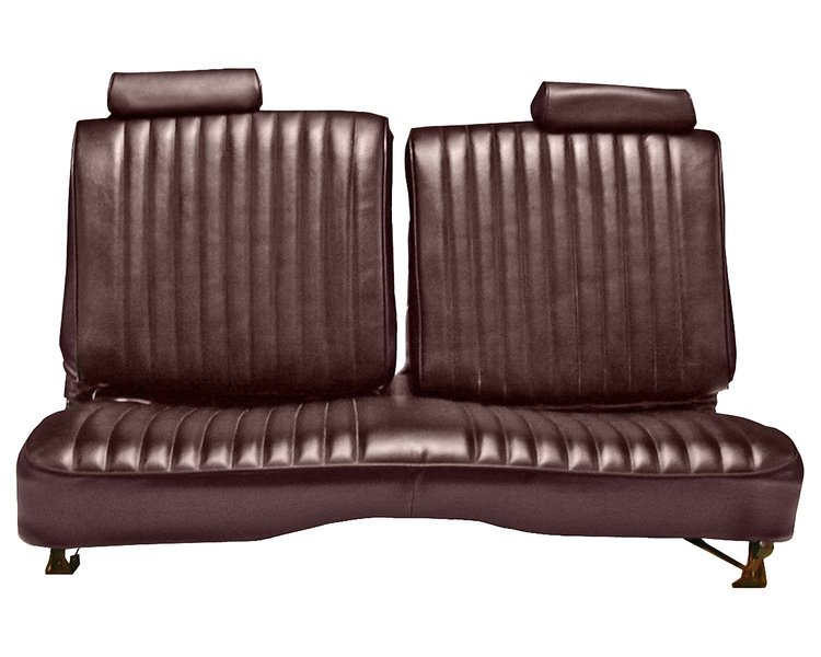 Front Split/Back Seat Uphol. for 1978-1980 Chevy El Cam/Malibu, GMC Caballero w/o Armrest [Vert. Pleats, Maroon Vy/Brick Velour]