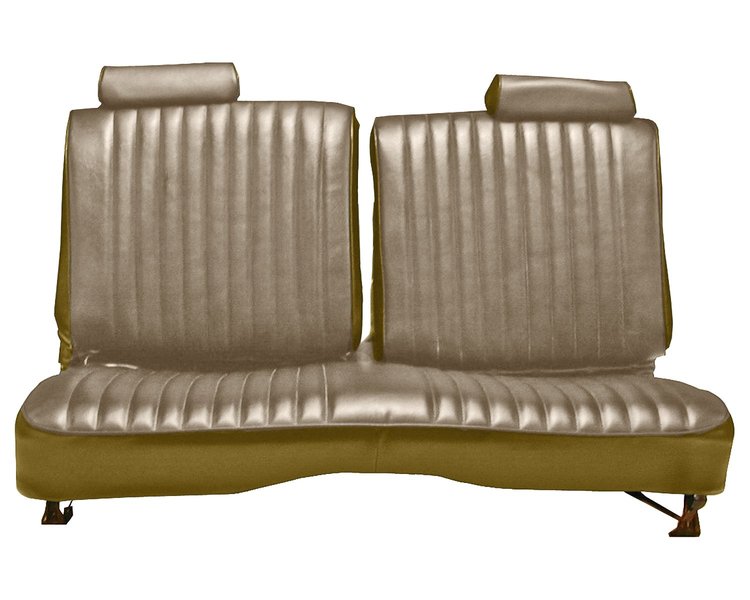 Front Split/Back Seat Uphol. for 1978-1980 Chevy El Cam/Malibu, GMC Caballero w/o Armrest [Vert. Pleats, Tan Vy/Sandstone Vel]