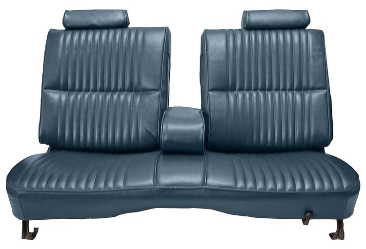 Front Split/Back Seat Upholstery for 1978-1980 Chevy El Camino/Malibu, GMC Caballero w/Armrest [Vert. Pleats, Med. Blue Vinyl]