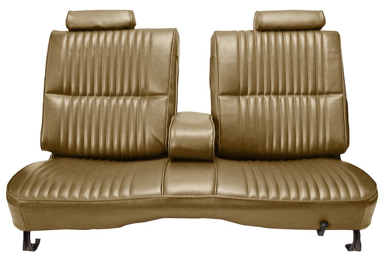 Front Split/Back Seat Upholstery for 1978-1980 Chevy El Camino/Malibu, GMC Caballero w/Armrest [Vertical Pleats, Tan Vinyl]