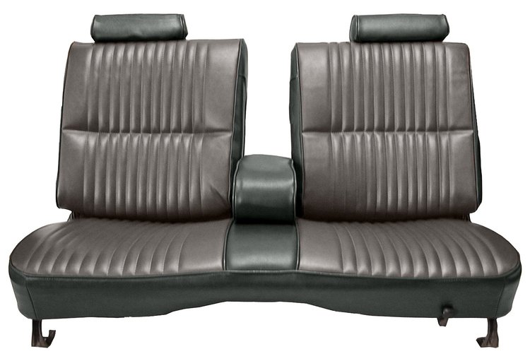 Front Split/Back Seat UPH for 1978-1980 Chevy El Cam/Malibu, GMC Caballero w/Armrest [Vertical Pleats, Char. Vy/Silver Velour]