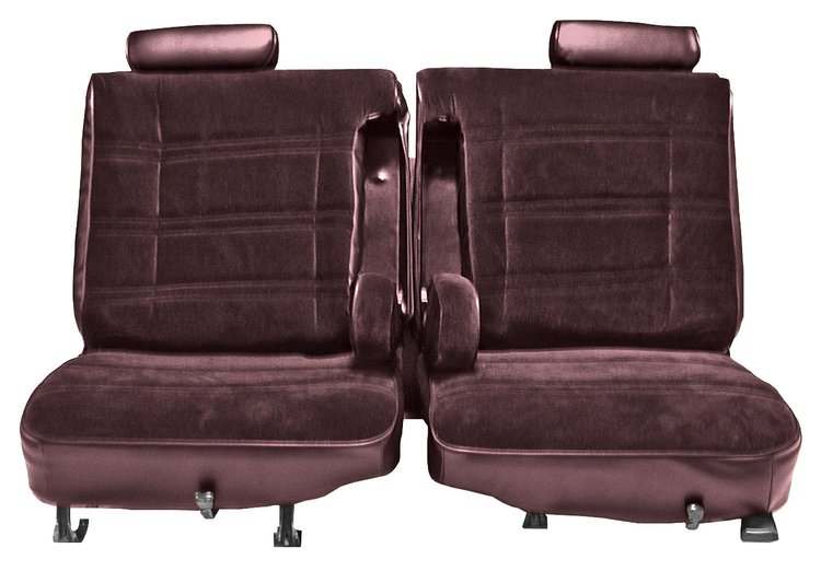 Front 50/50 Split Bench Seat Upholstery for 1978-1980 Chevy El Camino/Malibu, GMC Caballero w/Dual Arm Rest [Maroon Vinyl]