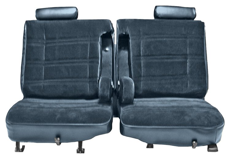 Front 50/50 Split Bench Seat Upholstery for 1978-1980 Chevy El Camino/Malibu, GMC Caballero w/Dual Arm Rest [Med. Blue Vinyl]