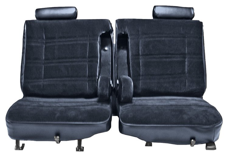 Front 50/50 Split Seat Upholstery for 1978-1980 Chevy El Cam/Malibu, GMC Caballero w/Dual Arm Rest [Navy Bl Vy/Navy Bl Velour]