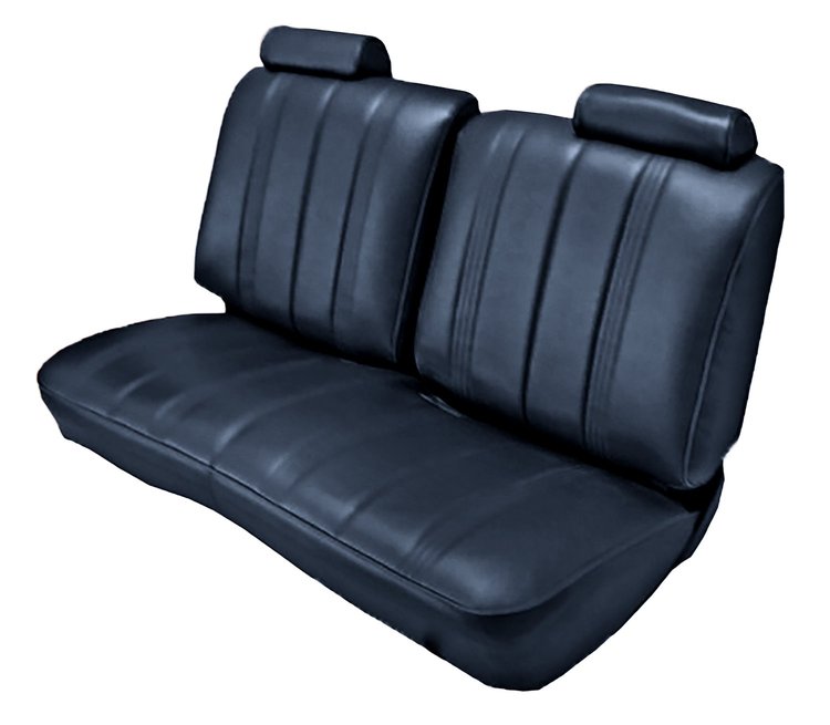 Front Split Back Bench Seat UPH for 1978-1982 Chevy El Camino/Malibu, GMC Caballero w/o Armrest [Vert. Pleats, Navy Bl Vinyl]