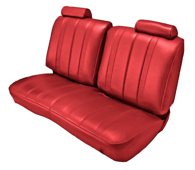 Front Split Back Bench Seat UPH for 1978-1982 Chevrolet El Camino/Malibu, GMC Caballero w/o Armrest [Vert. Pleats, Red Vinyl]