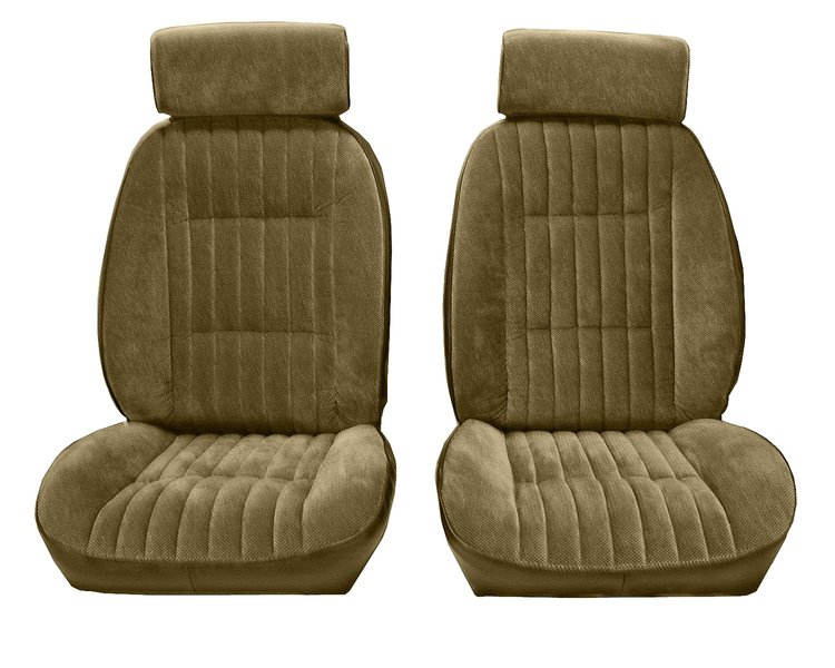 Front Reclining Bucket Seat Upholstery Fits Select 1982-1988 Chevrolet/GMC Models [7 Vertical Pleats, Palomino Vinyl]