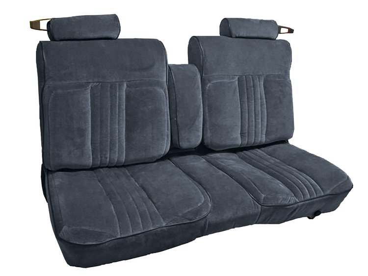 Front Bench Seat Upholstery for 1981-1987 Chevy El Camino/Malibu, Monte Carlo, GMC Caballero [Navy Blue Encore Velour Cloth]