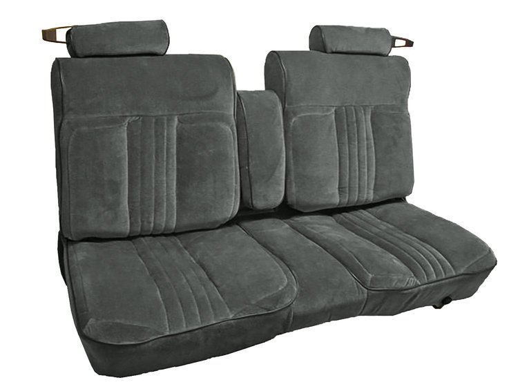 Front Bench Seat Upholstery for 1981-1987 Chevy El Camino/Malibu, Monte Carlo, GMC Caballero [Charcoal Encore Velour Cloth]