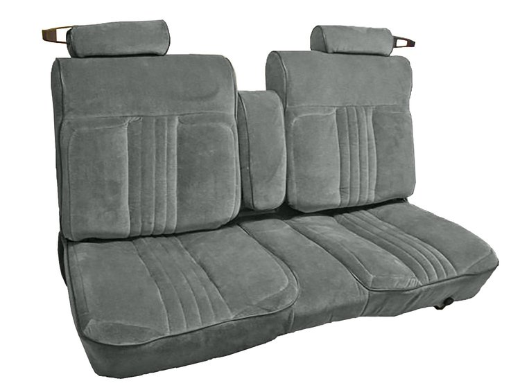 Front Bench Seat Upholstery for 1981-1987 Chevy El Camino/Malibu, Monte Carlo, GMC Caballero [Lt Charcoal Encore Velour Cloth]