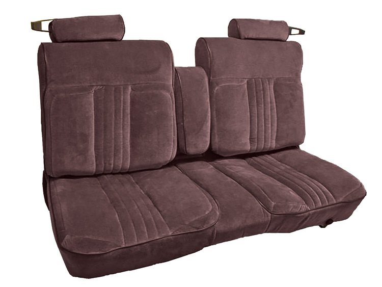 Front Bench Seat Upholstery for 1981-1987 Chevy El Camino/Malibu, Monte Carlo, GMC Caballero [Claret Encore Velour Cloth]