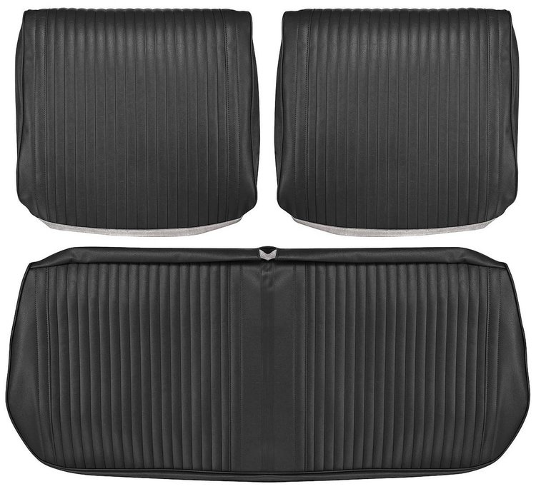 Front Split Back Bench Seat Upholstery Kit for 1964 Chevrolet Chevelle, El Camino [Seville Grain Vinyl Black]