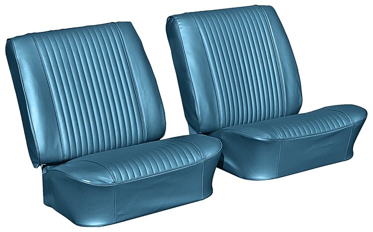 Front Bucket Seat Upholstery Kit for 1964 Chevrolet Chevelle, El Camino [Seville Grain Vinyl Light Blue]