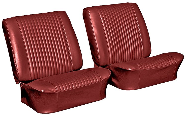 Front Bucket Seat Upholstery Kit for 1964 Chevrolet Chevelle, El Camino [Seville Grain Vinyl Red]