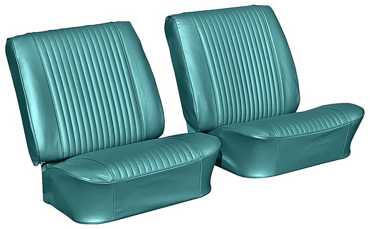 Front Bucket Seat Upholstery Kit for 1964 Chevrolet Chevelle, El Camino [Seville Grain Vinyl Turquoise]