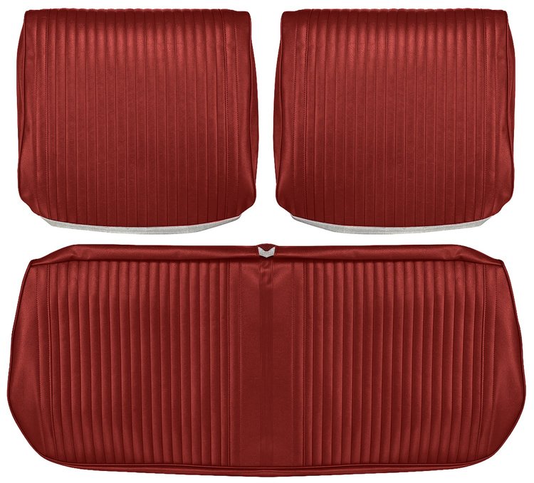 Front Split Back Bench Seat Upholstery Kit for 1964 Chevrolet Chevelle, El Camino [Seville Grain Vinyl Red]