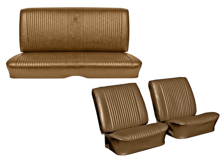 Front Buckets & Rear Seat Upholstery Kit for 1964 Chevrolet Chevelle, Coupe, Hardtop, 6-Piece [Seville Grain Vinyl Saddle]