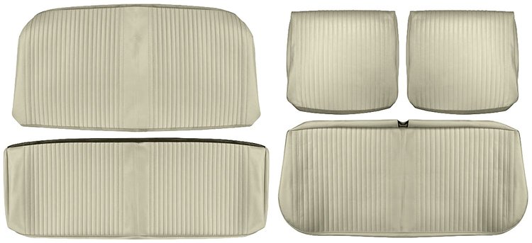 Front Split Bench & Rear Seat Upholstery Kit for 1964 Chevrolet Chevelle Convertible, 5-Piece [Seville Grain Vinyl Fawn]