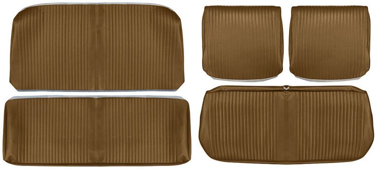 Front Split Bench & Rear Seat Upholstery Kit for 1964 Chevrolet Chevelle Convertible, 5-Piece [Seville Grain Vinyl Saddle]