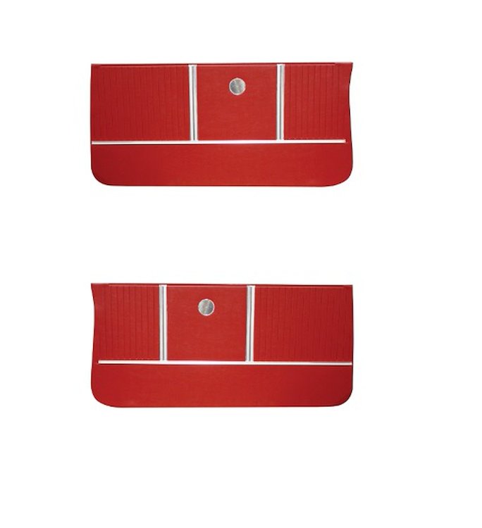 Front Deluxe Door Panel Set for 1964 Chevrolet Chevelle, Malibu, El Camino, Wagon, All 2-Door Models [Red]