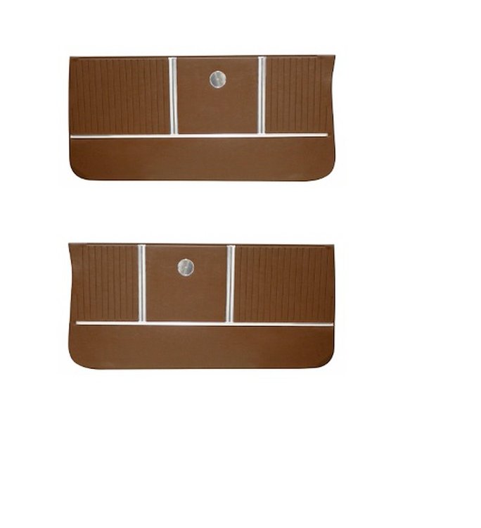 Front Deluxe Door Panel Set for 1964 Chevrolet Chevelle, Malibu, El Camino, Wagon, All 2-Door Models [Saddle]