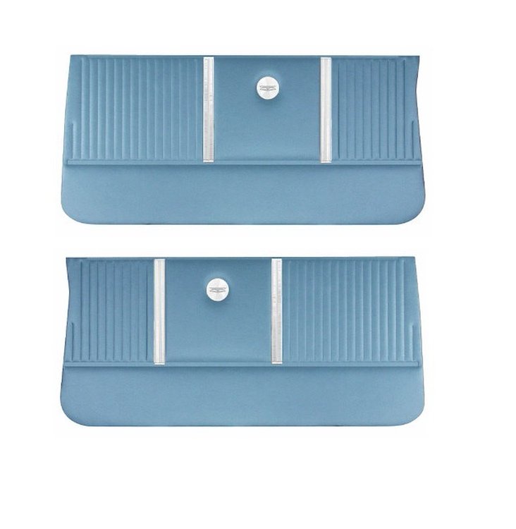 Front Standard Door Panel Set for 1964 Chevrolet Chevelle, Malibu, El Camino, Wagon, All 2-Door Models [Lt. Blue]