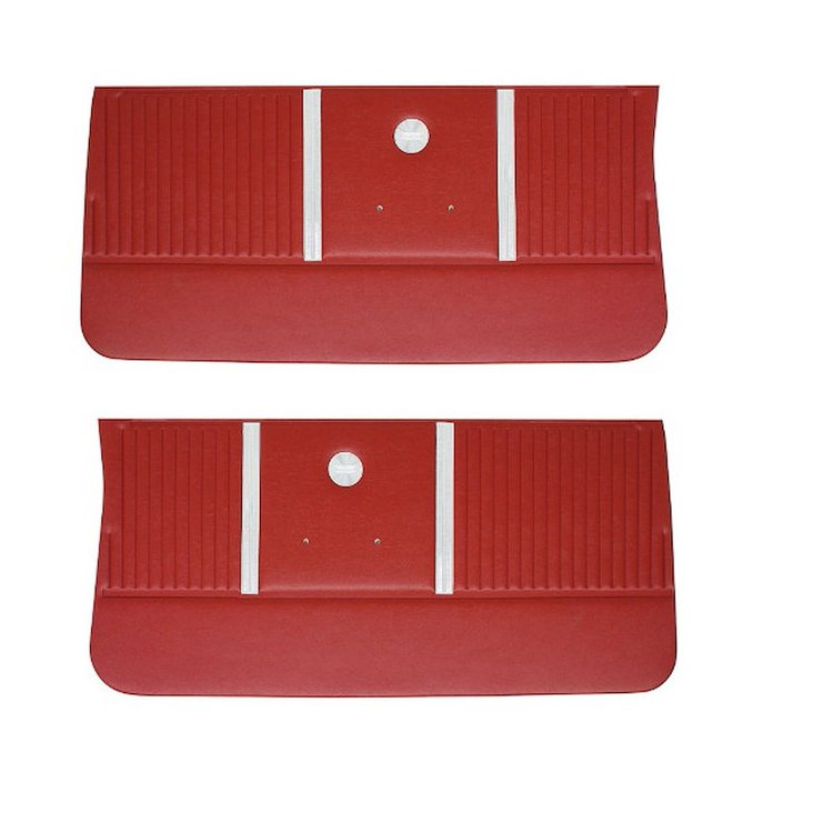Front Standard Door Panel Set for 1964 Chevrolet Chevelle, Malibu, El Camino, Wagon, All 2-Door Models [Red]