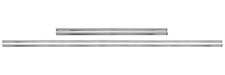 Front Door & Rear Side Trim Panel Lower Moldings for 1964 Chevrolet Chevelle, Malibu 2 Door Coupe, 4-Piece Stainless Steel