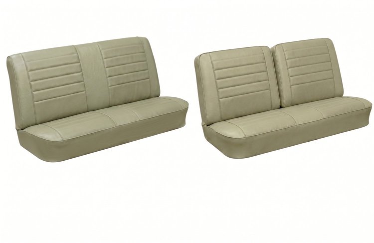Front Split Bench & Rear Seat Upholstery Kit for 1965 Chevy Chevelle & Malibu, Coupe, Hardtop [Madrid Grain Vinyl Fawn]