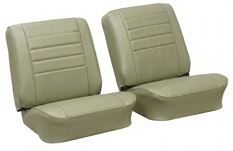 Front Bucket Seat Upholstery Kit for 1965 Chevrolet Chevelle, El Camino, Malibu, 4-Piece [Madrid Grain Vinyl Fawn]
