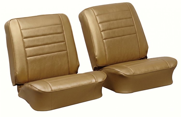 Front Bucket Seat Upholstery Kit for 1965 Chevrolet Chevelle, El Camino, Malibu, 4-Piece [Madrid Grain Vinyl Saddle]