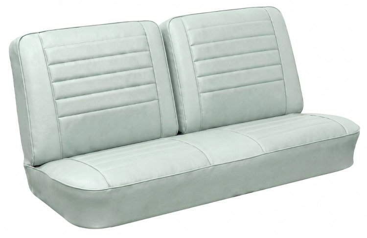 Front Split Back Bench Upholstery Kit for 1965 Chevrolet Chevelle, El Camino, Malibu [Madrid Grain Vinyl White]
