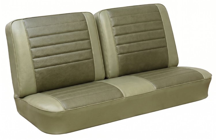 Front Split Back Bench Upholstery Kit for 1965 Chevrolet Chevelle, El Camino, Malibu [Madrid Grain Vinyl 2-Tone Fawn]
