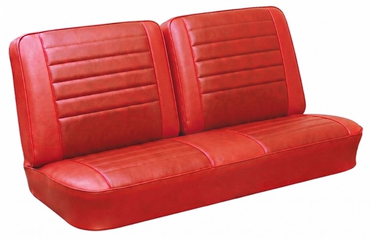 Front Split Back Bench Upholstery Kit for 1965 Chevrolet Chevelle, El Camino, Malibu [Madrid Grain Vinyl 2-Tone Red]