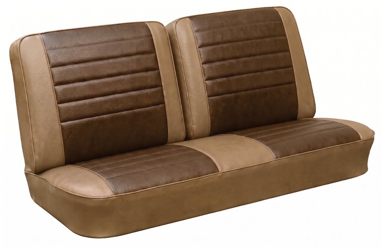Front Split Back Bench Upholstery Kit for 1965 Chevrolet Chevelle, El Camino, Malibu [Madrid Grain Vinyl 2-Tone Saddle]