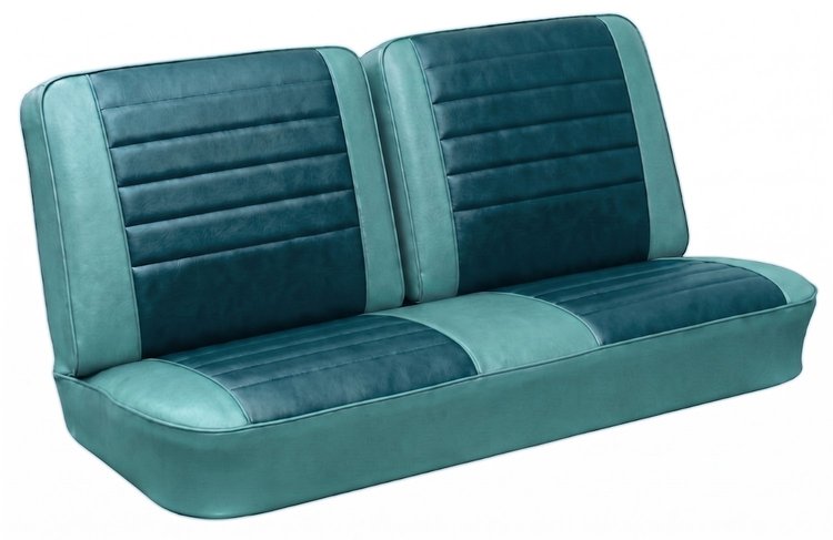 Front Split Back Bench Upholstery Kit for 1965 Chevrolet Chevelle, El Camino, Malibu [Madrid Grain Vinyl 2-Tone Turquoise]