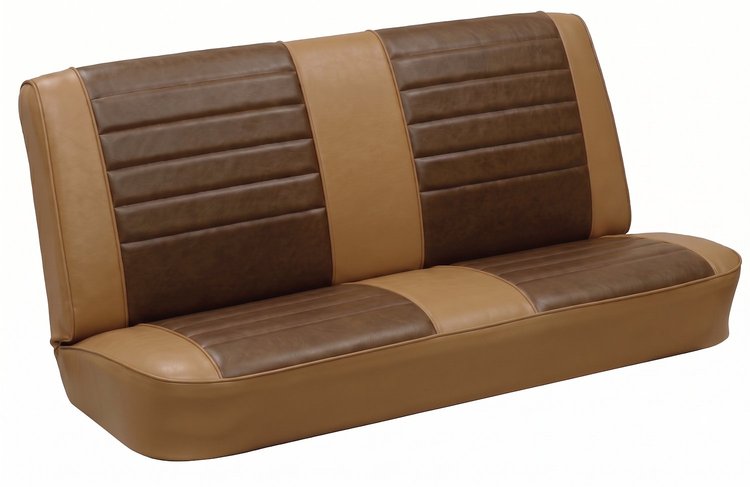 Rear Seat Upholstery Kit for 1965 Chevrolet Chevelle, Malibu, Coupe, Hardtop [Madrid Grain Vinyl 2-Tone Saddle]