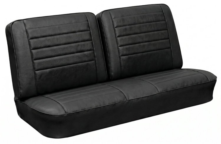 Front Split Back Bench Seat Upholstery Kit for 1965 Chevy Chevelle, El Camino, Malibu [Madrid Grain Vinyl Black]