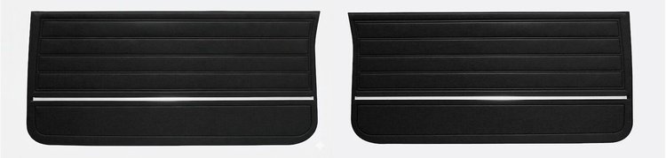 Front Deluxe Door Panel Set for 1965 Chevrolet Chevelle El Camino, Malibu, All 2-Door Models [Black]